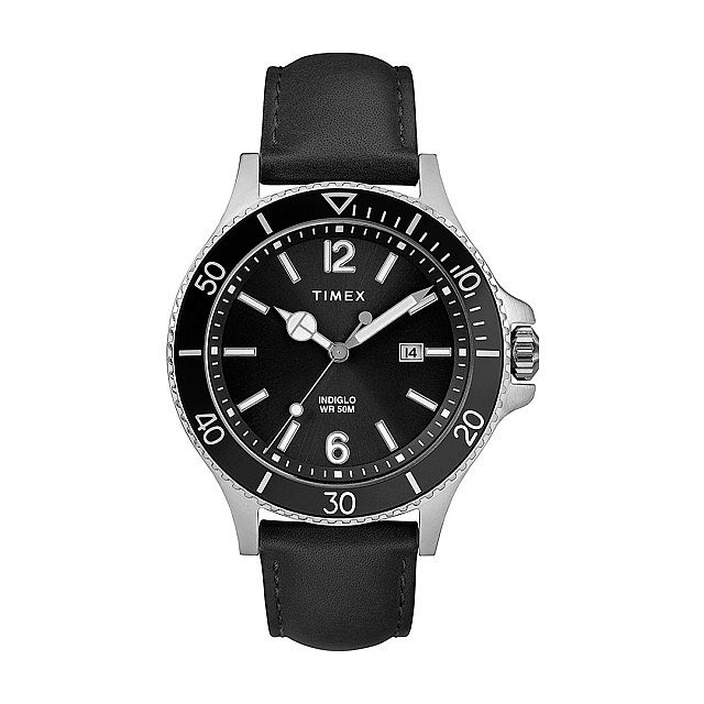 Harborside 42mm Leather Strap - Black